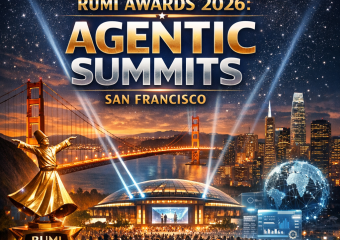Golden Gate Bridge with a futuristic San Francisco skyline at the 2026 Agentic Summits.