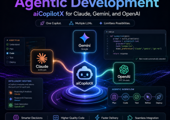 aiCopilotX interface showing Claude, Gemini, and OpenAI (Incomplete: max_output_tokens)