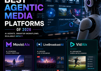 Illustration of Best Agentic Media Platforms of 2026: MovistAIx, LiveBroadcastAI, VidAIx