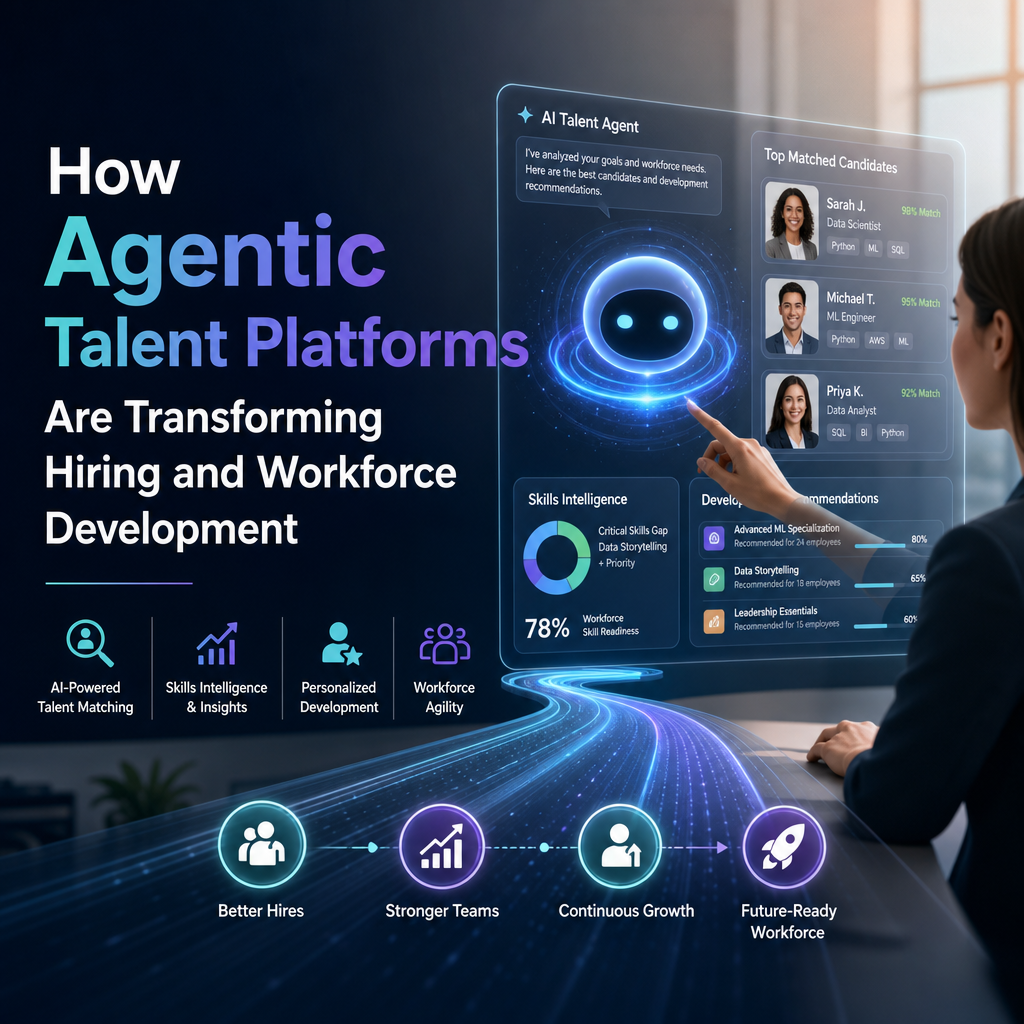 AI-powered agentic talent platforms connecting hiring, skills intelligence, and workforce development