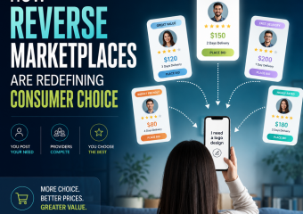 Consumers post needs and compare provider bids in a reverse marketplace to choose the best offer.