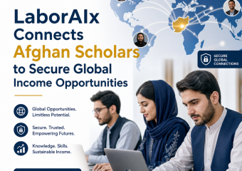 Illustration of LaborAIx Connects Afghan Scholars to Secure Global Income Opportunities