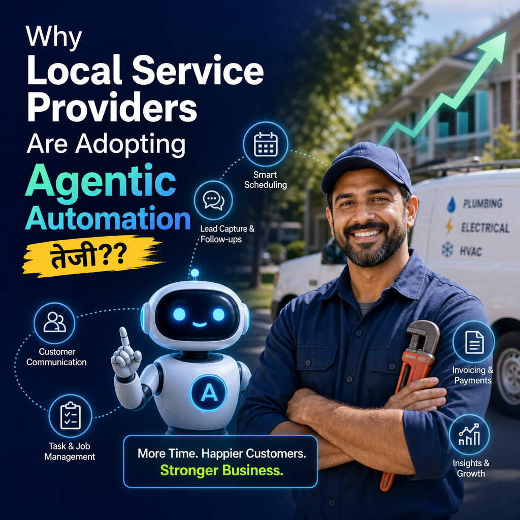 Local service provider using agentic automation for scheduling, customer follow-up, and growth.