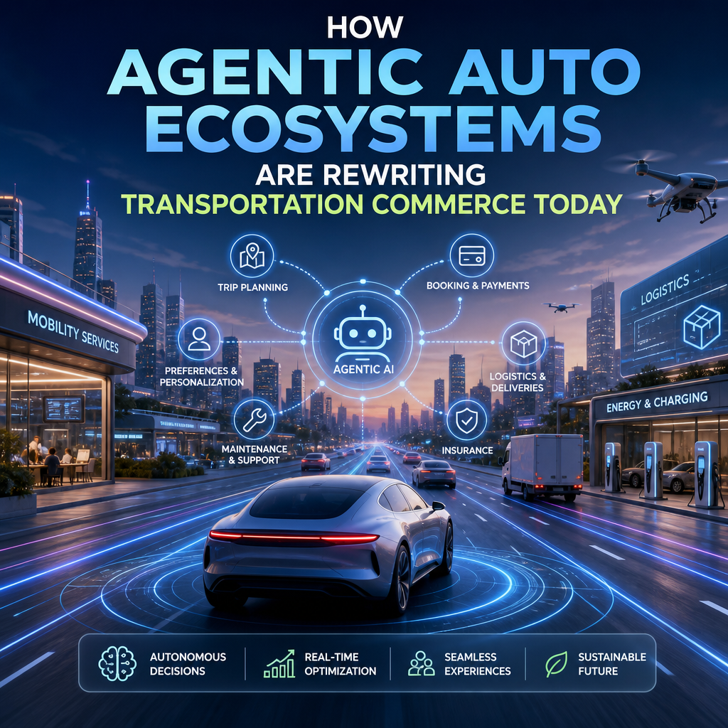 Autonomous car navigating a smart city logistics network in an agentic auto ecosystem