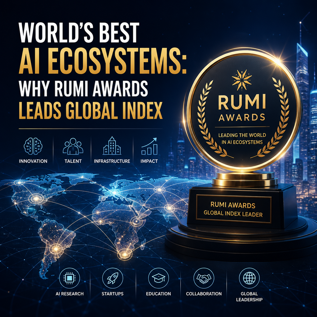 Rumi Awards trophy symbolizing world’s best AI ecosystems and global innovation leadership