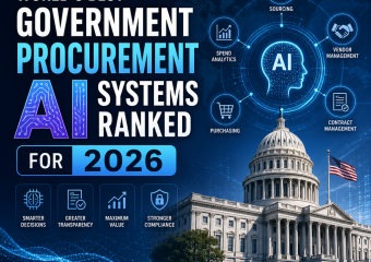 U.S. Capitol with futuristic tech graphics illustrating ranked government procurement AI systems for 2026