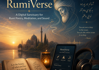 Illustration of RumiVerse: A Digital Sanctuary for Rumi Poetry, Meditation, and Sound